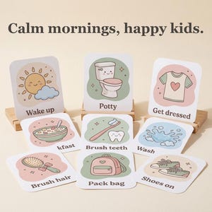 EDITABLE Kids Routine Cards | Visual Schedule Daily Rhythm Chart for Toddler Preschool Montessori | Morning Bedtime Chore Chart ADHD Autism