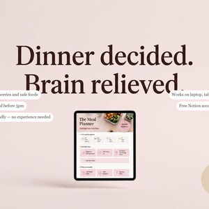 ADHD Meal Planner Notion Template | Grocery List, Safe Foods & No-Cook Meals | Weekly Meal Planning for ADHD Brains | Instant Download