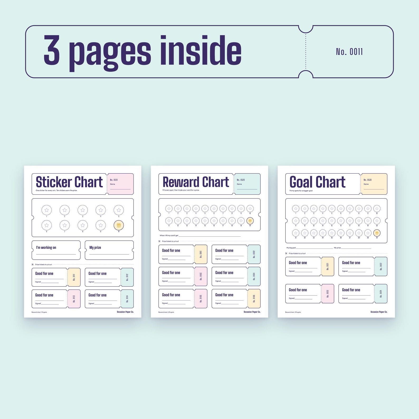 Reward Chart Printable, Sticker Chart for Kids, 10 20 and 30 Spot ...