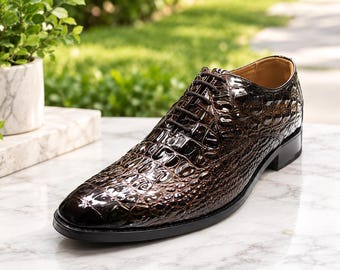Handgefertigte zweifarbige Oxford-Schuhe aus Leder – Marineblau & Weiß, Flügelkappe