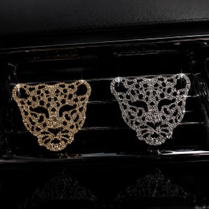 Leopard Rhinestone Car Air Vent Clip | Bling Crystal Perfume Diffuser, Interior Decor