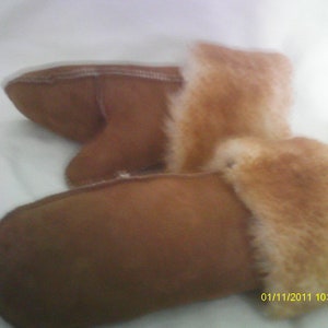 Handcrafted Sheepskin Mittens Adult Small-Medium-Large NWT image 3