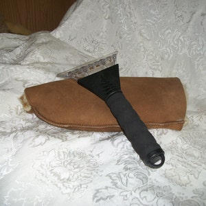 Ice Scraper with Sheepskin Mitt