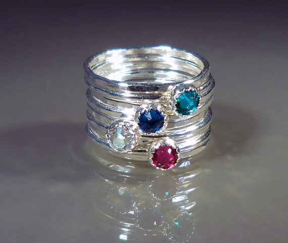 Swarovski stackable birthstone rings sale