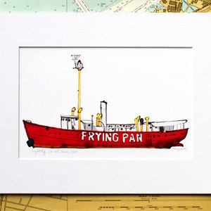 Lightship Frying Pan: ship print / nautical illustration image 2