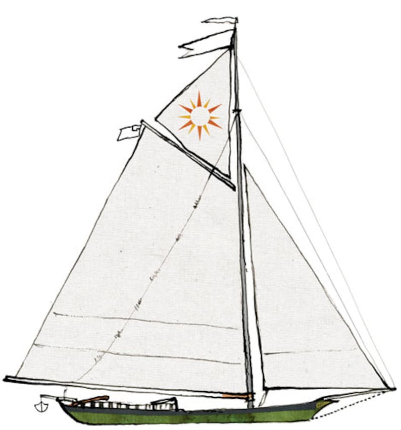 Sloop Clearwater: ship print / nautical illustration image 1