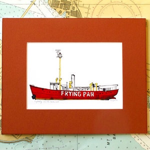 Lightship Frying Pan: ship print / nautical illustration image 4