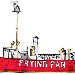 Lightship Frying Pan: ship print / nautical illustration image 1
