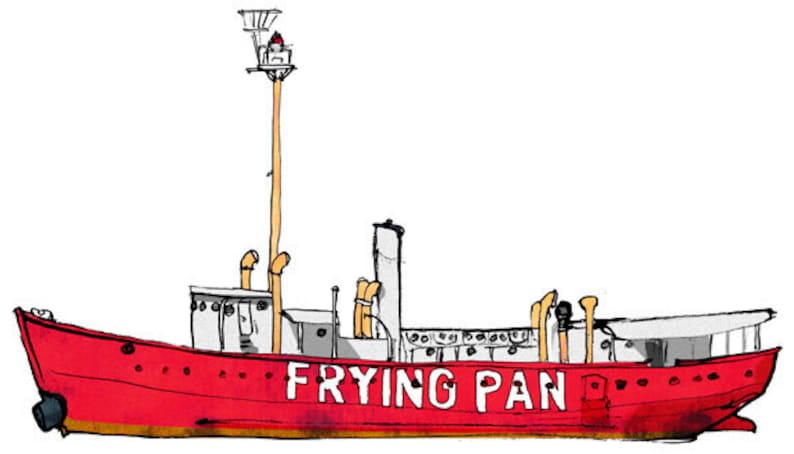 Lightship Frying Pan: ship print / nautical illustration image 1