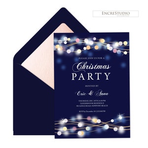 Editable Christmas Party Invitation Template - New Year Party, Annual Company Party Invitation