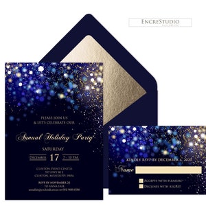 Editable Company Party Invitation Template - Annual Party Invitation, Under the Stars New Year Event Invite Instant Download