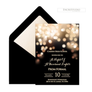 Editierbare Einladungs- und Ticketvorlagen für Senioren, Starry Night High School Dance Event