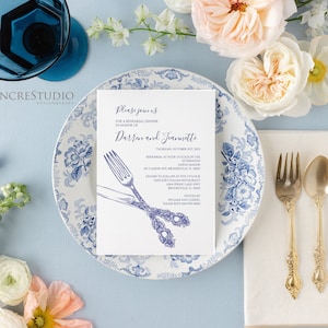 Rehearsal dinner invitation editable template - navy blue digital invite