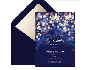 Under the Stars Birthday Invitation: Night Sky Bokeh Editable Template (Digital Download)