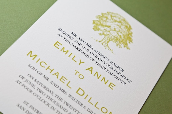 Items similar to Oak Tree Wedding Invitation on Etsy