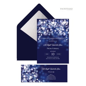 Bearbeitbare High School formelle Einladung und Ticket, Senior Abschlussball Sofort-Download-Vorlage