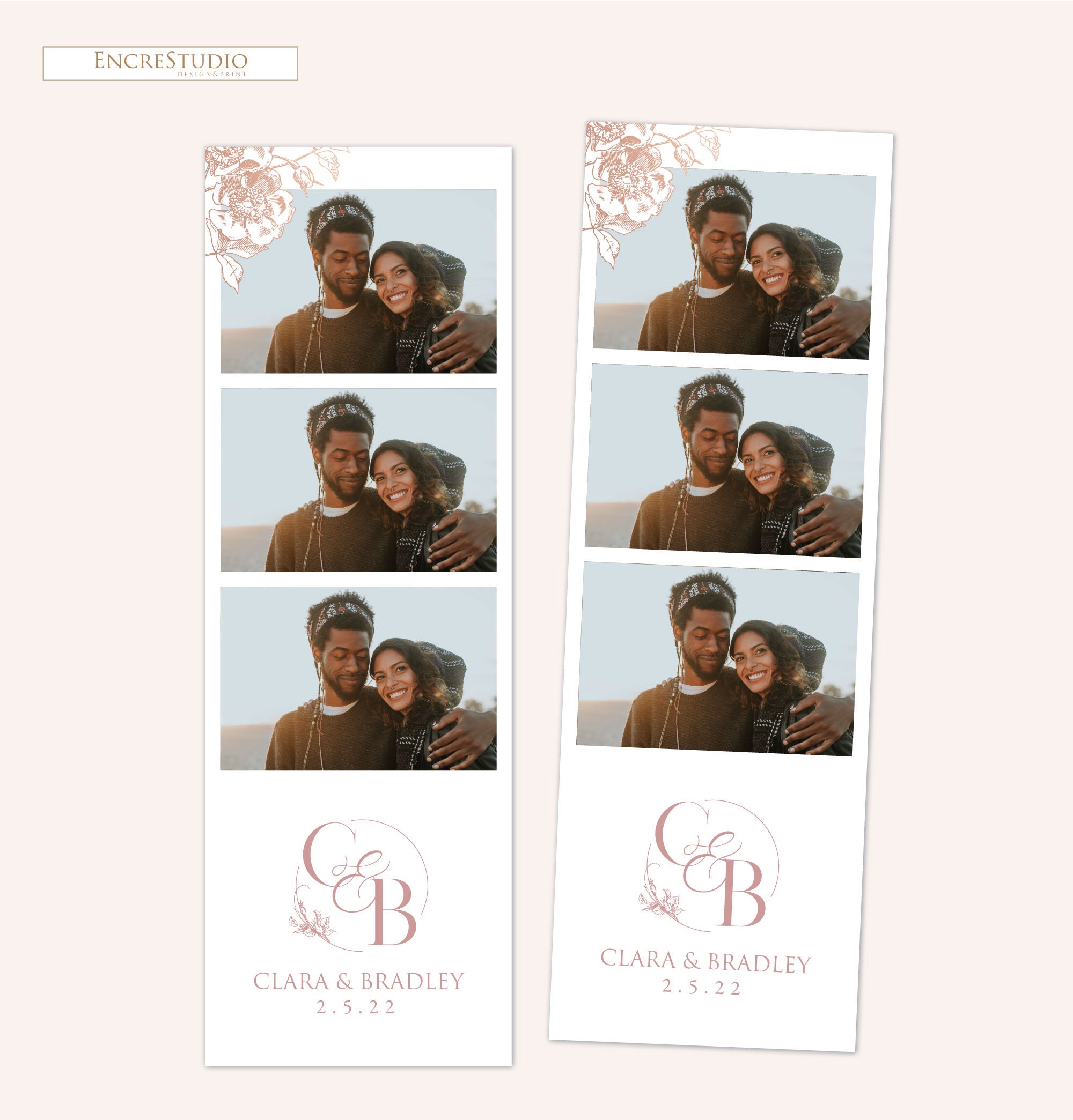 Editable Photobooth Template With Monogram Wedding Logo - Etsy