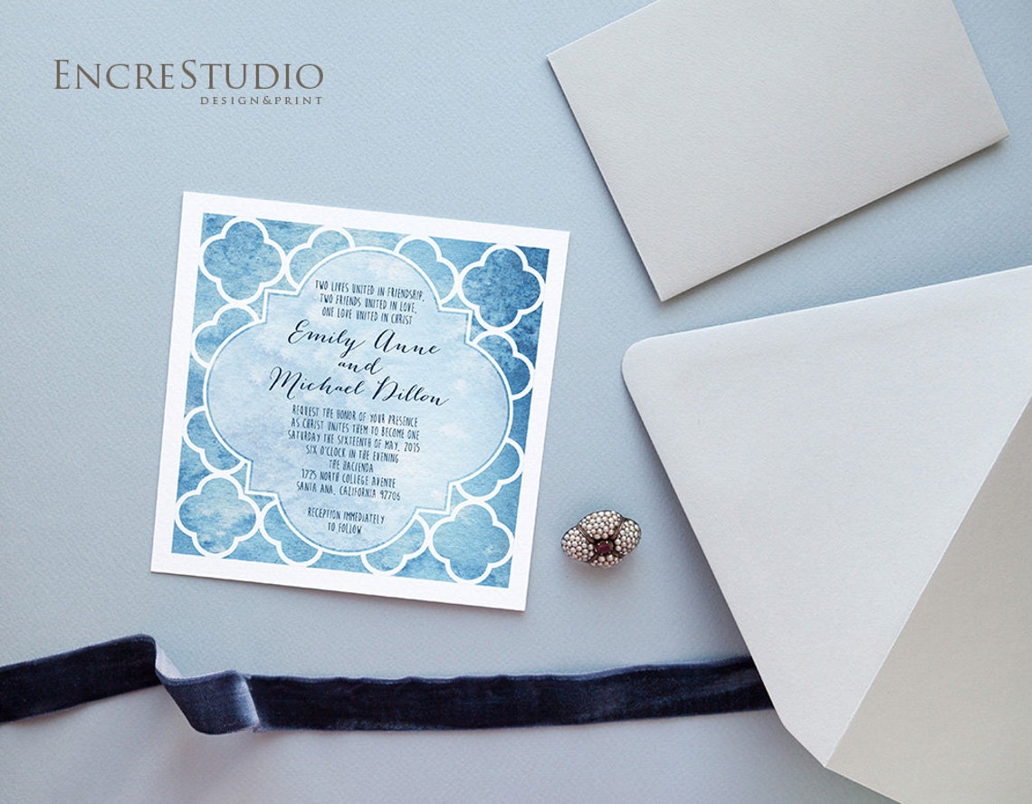 Printable Wedding Invitation Spanish Tiles Wedding | Etsy