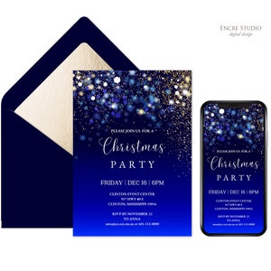 Christmas Party Invitation Canva Template - Animated Video Under the Stars Mobile Invitation