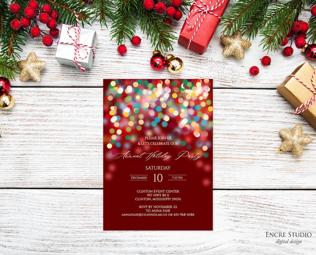 Christmas Party Invitation Annual Company Party Corporate Template