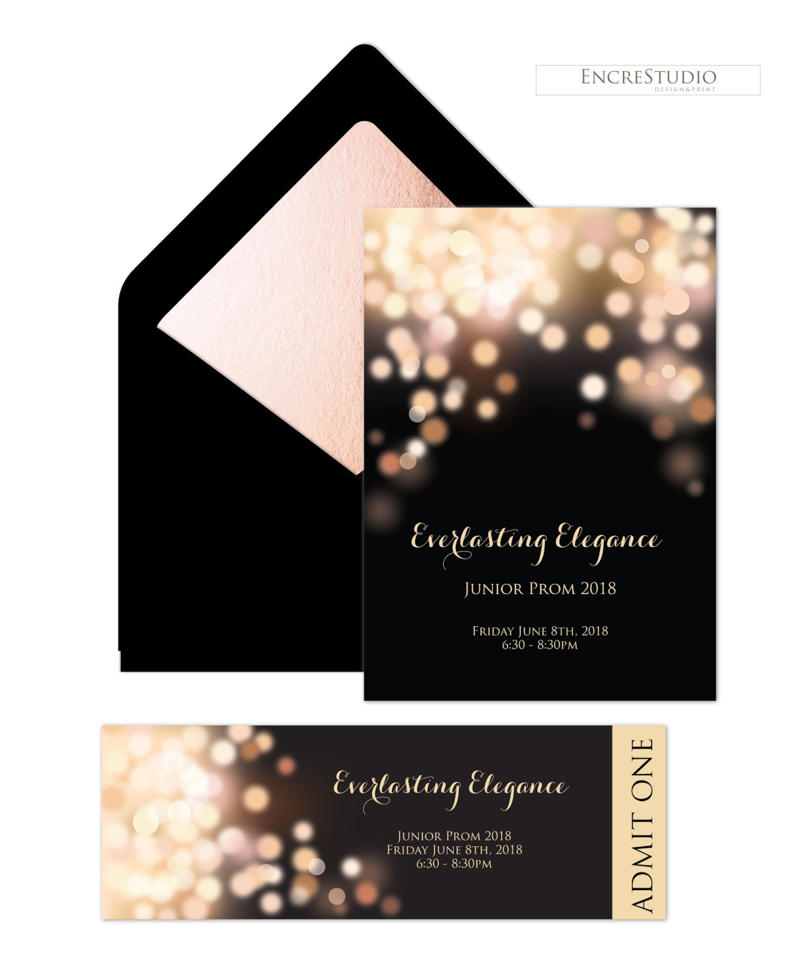 Editable Gold and Black Starry Night Prom Ticket Template A Etsy