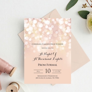 Editable Prom Invitation Template, High School Formal Invitation and ...
