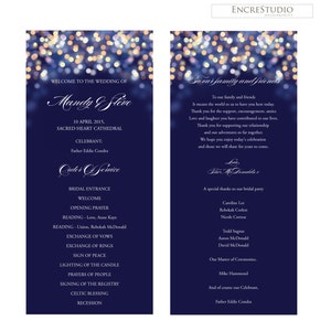 Editable Wedding Program Template - Under the Stars Program, Starry Night Order of Service in ...