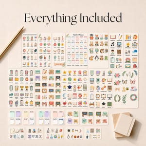Paquete de más de 500 pegatinas para agendas de profesores / Pegatinas imprimibles para agendas / Pegatinas para el aula / PDF/PNG / Cricut - Descarga instantánea