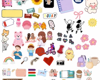 600+ Digital Planner Stickers Bundle-Printable Planner Stickers PNG/PDF | Cute Aesthetic Planner Stickers -   Instant Download