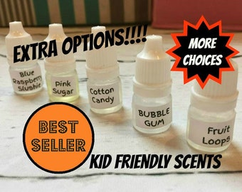 Slime Scents for 5 Sample size cheap fragrance oil kit Birthday Cake Cotton Candy Bubble Gum Fruit loops pink sugar cookie slushie EXTRAS