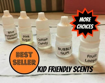 Slime Scents for Sime Sample size cheap fragrance oil kit Birthday Cake Cotton Candy Bubble Gum Fruit loops pink sugar cookie slushie