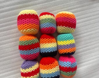 Hand Crocheted Hacky Sack Footbag, Natural Fibers, Outdoor Play Toy