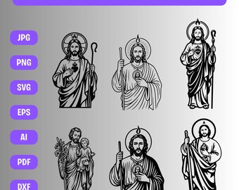 San Judas Tadeo SVG PNG bundle,St. Jude Thaddeus Cut File,Patron Saint of Lost Causes,for Cricut and Laser Engraving,Digital download