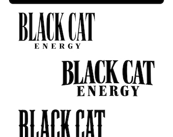 Black Cat Energy Halloween PNG SVG,Black Cat PNG,Trendy Halloween Design,Spooky Season Design,Vintage Halloween svg,cricut(Digital Download)