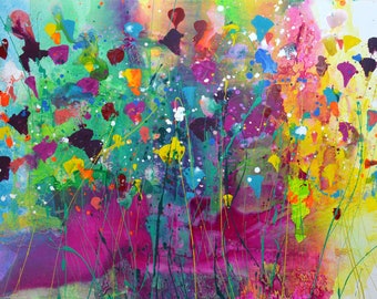 Large Floral/Flower Canvas Print by Caroline Ashwood Art - Ready to hang artworks - Framed prints.