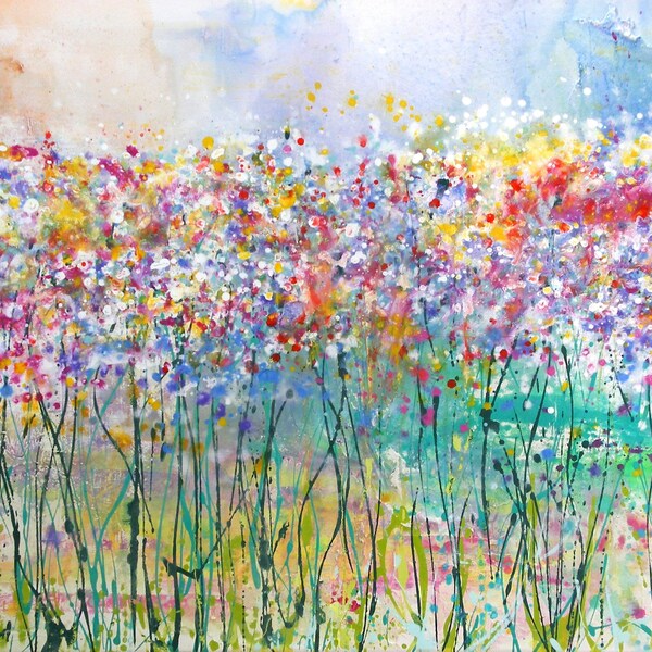 Large Flower/floral Canvas Print by Caroline Ashwood Art - Ready to hang artworks - Framed prints.