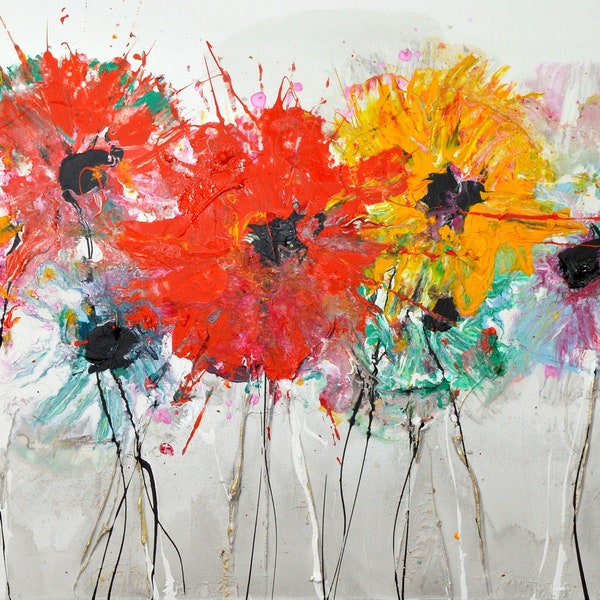 Large Floral Art Etsy