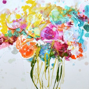 Large Flower/floral Canvas Print by Caroline Ashwood Art - Ready to hang artworks - Framed prints.