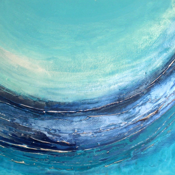 XL Seascape Art - Original Wave Artwork by Caroline Ashwood - contemporary modern painting on canvas - Ready to Hang