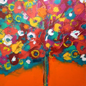 Large Tree Canvas Print by Caroline Ashwood Art - Ready to hang artworks - Framed prints.