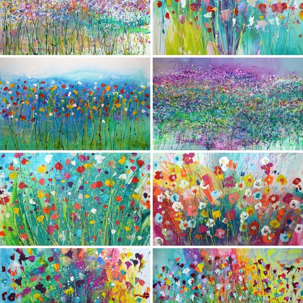 Special Offer Signed Prints - Reduced price for a limited time - Buy 4 and get 10% off Abstract Floral/flowers by UK Artist Caroline Ashwood