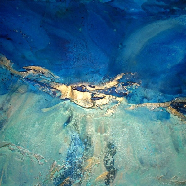 Original Seascape Art by Caroline ashwood - Textured and contemporary abstract painting on canvas - FREE SHIPPING