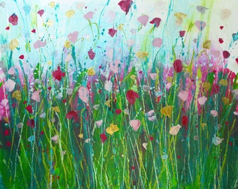 Large Floral/Flower Canvas Print by Caroline Ashwood Art - Ready to hang artworks - Framed prints.