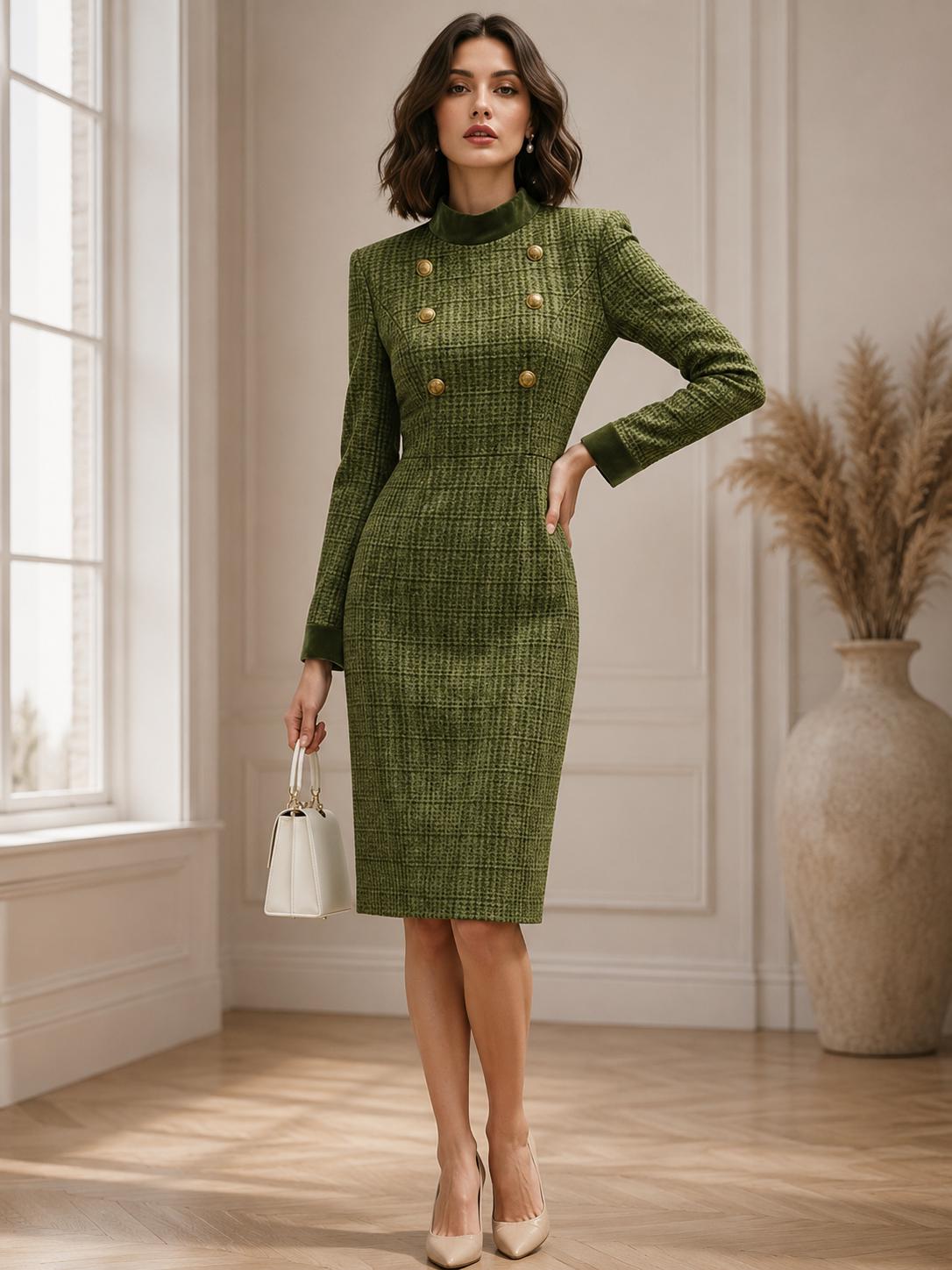 classic tweed midi dress Flowing into a soft