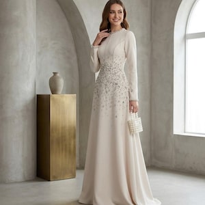 long sleeve dress for black tie wedding Long Sleeve Black Tie Gown