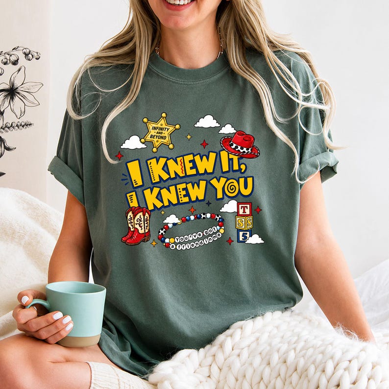 Comfort Colors I Knew It I Knew You Shirt, Retro Cowgirl Boots Graphic Tee, Toy Story 5 Friendship Shirt, Trendy Western Music Fan Gift image 6