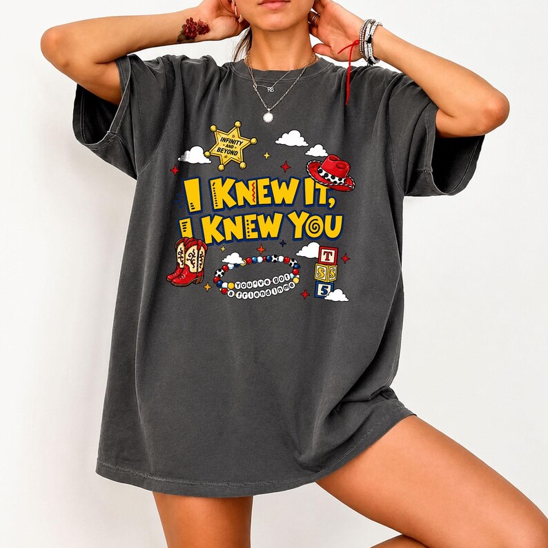 Comfort Colors I Knew It I Knew You Shirt, Retro Cowgirl Boots Graphic Tee, Toy Story 5 Friendship Shirt, Trendy Western Music Fan Gift image 3