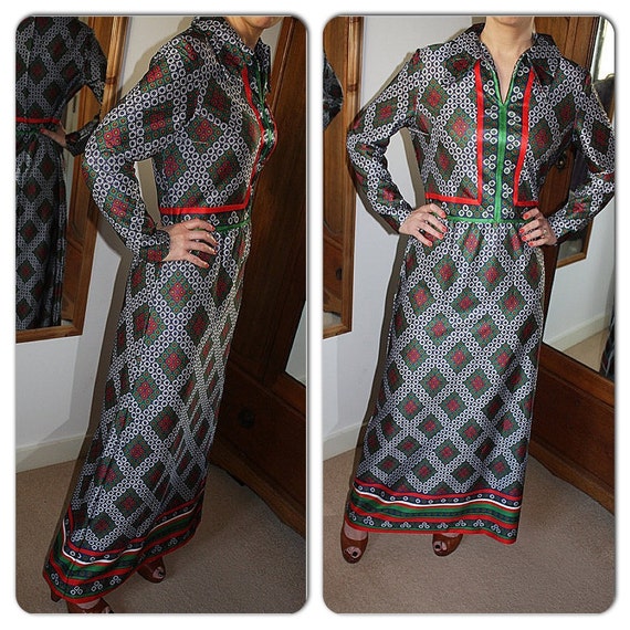 Vintage 1970s Emilio Borghese green, white and red