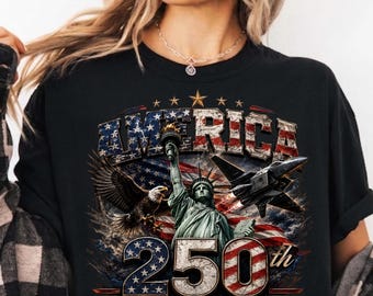 America 250th Freedom PNG, shirtontwerp patriottische VS, 1776-2026 Independence Day PNG, Amerikaanse vlag afbeelding Bald Eagle, 4 juli