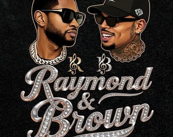 Usher Chris Brown Raymond & Brown RB Tour PNG | Retro Concert Graphic | Music Streetwear Shirt Design | Instant Digital Download